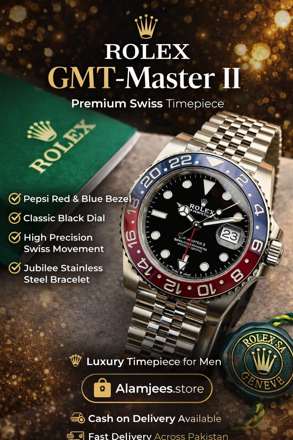 GMT Master II Pepsi Style Watch for Men