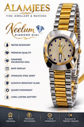 Luxury Watch, Diamond Dial, Stainless Steel Watch, Alamjees