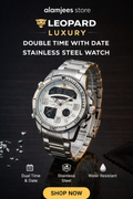 Leopard Luxury Watch | Stainless Steel Dual Time Watch – Alamjees Store